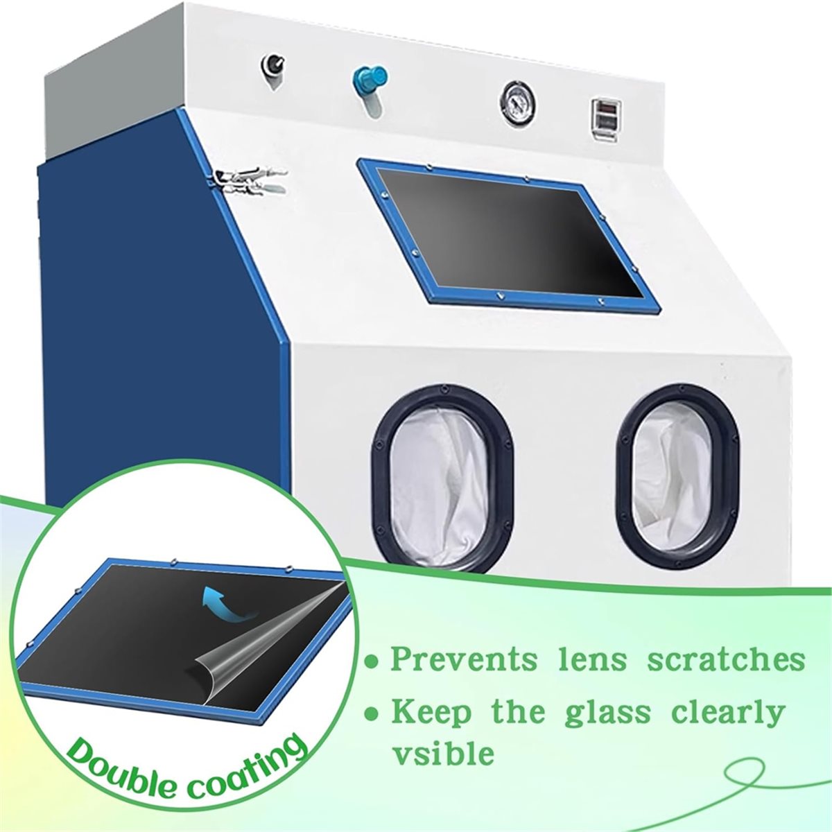 Sandblaster Cabinet - ฝาครอบเลนส์สำหรับตู้พ่นทราย รุ่นใหม่ ปี 2026 จำนวน 10