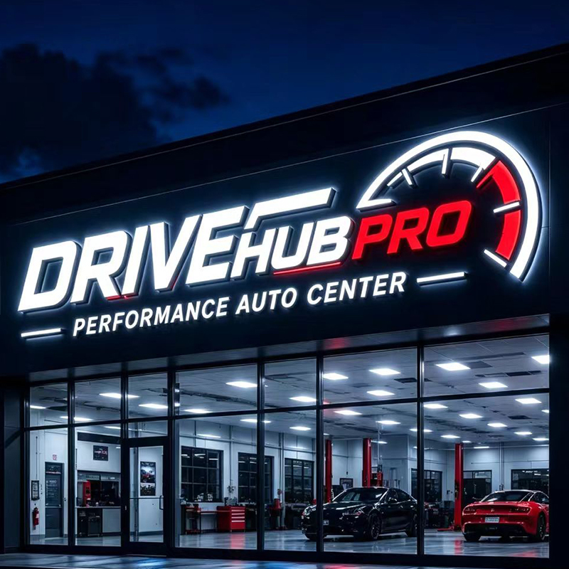 ป้ายไฟ LED 3 มิติ แบบกำหนดเอง  - Auto Repair Shop Logo Design บทวิจารณ์และราคา